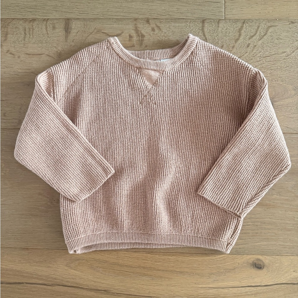 Zara Kids Crewneck Knit Sweater - Brown unisex. Size 2-3